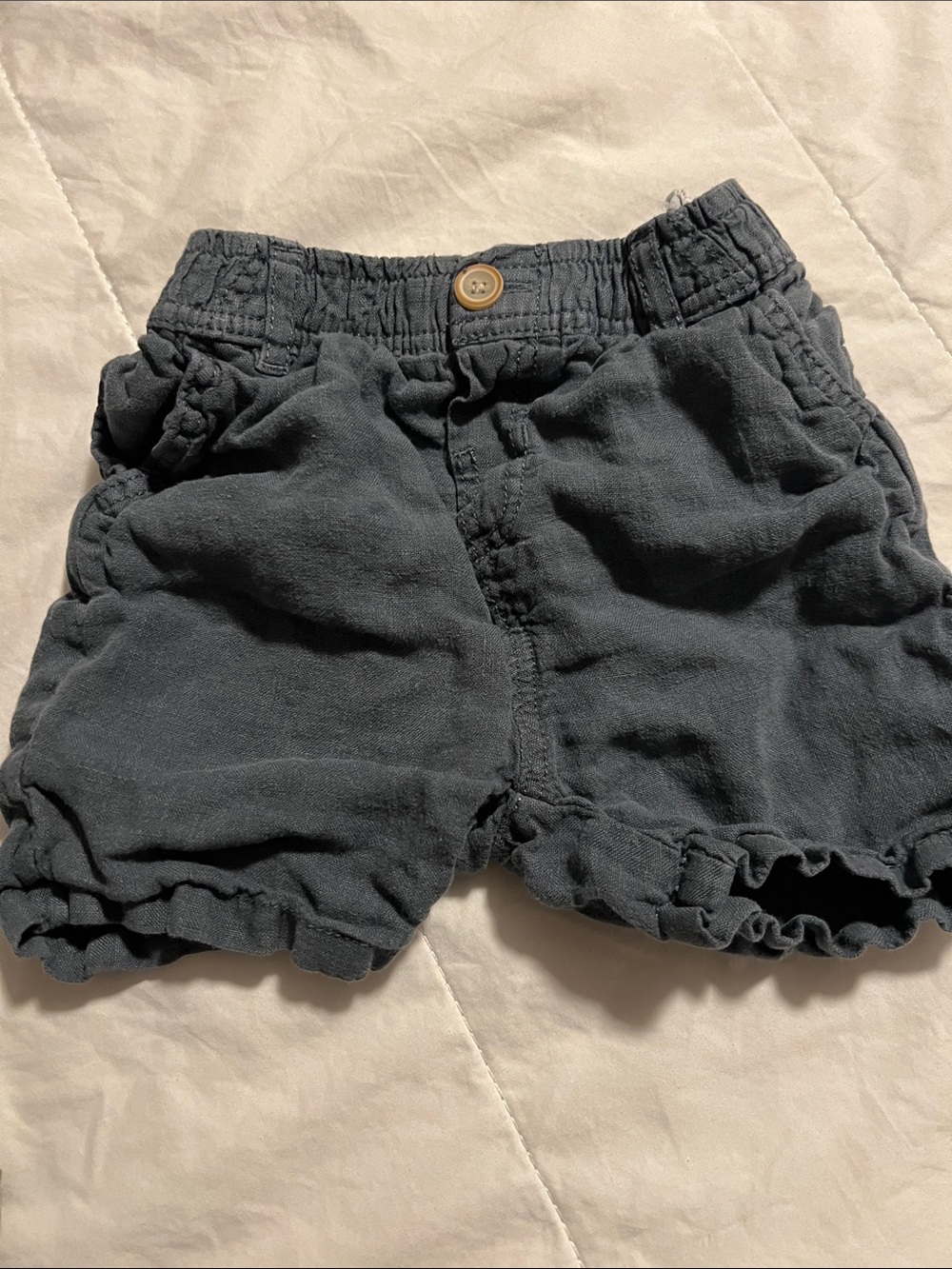Zara Kids Ruffle Hem Shorts in Navy Blue
